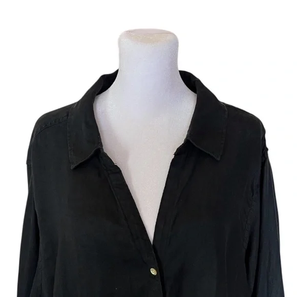 Sigrid Olsen Black Linen Button Shirt Size 3X - Picture 5 of 8